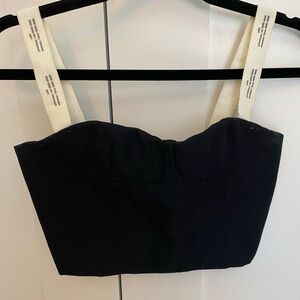 Rokh Crop Top with Logo Straps Size US 2-4 FR 36